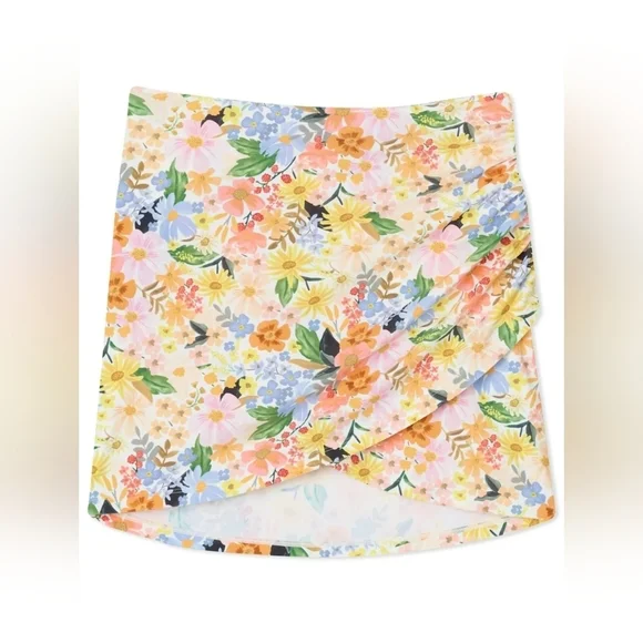 Summersalt Rifle Paper Co Marguerite Floral Ruched Swim Skirt 2XL - Picture 1 of 7